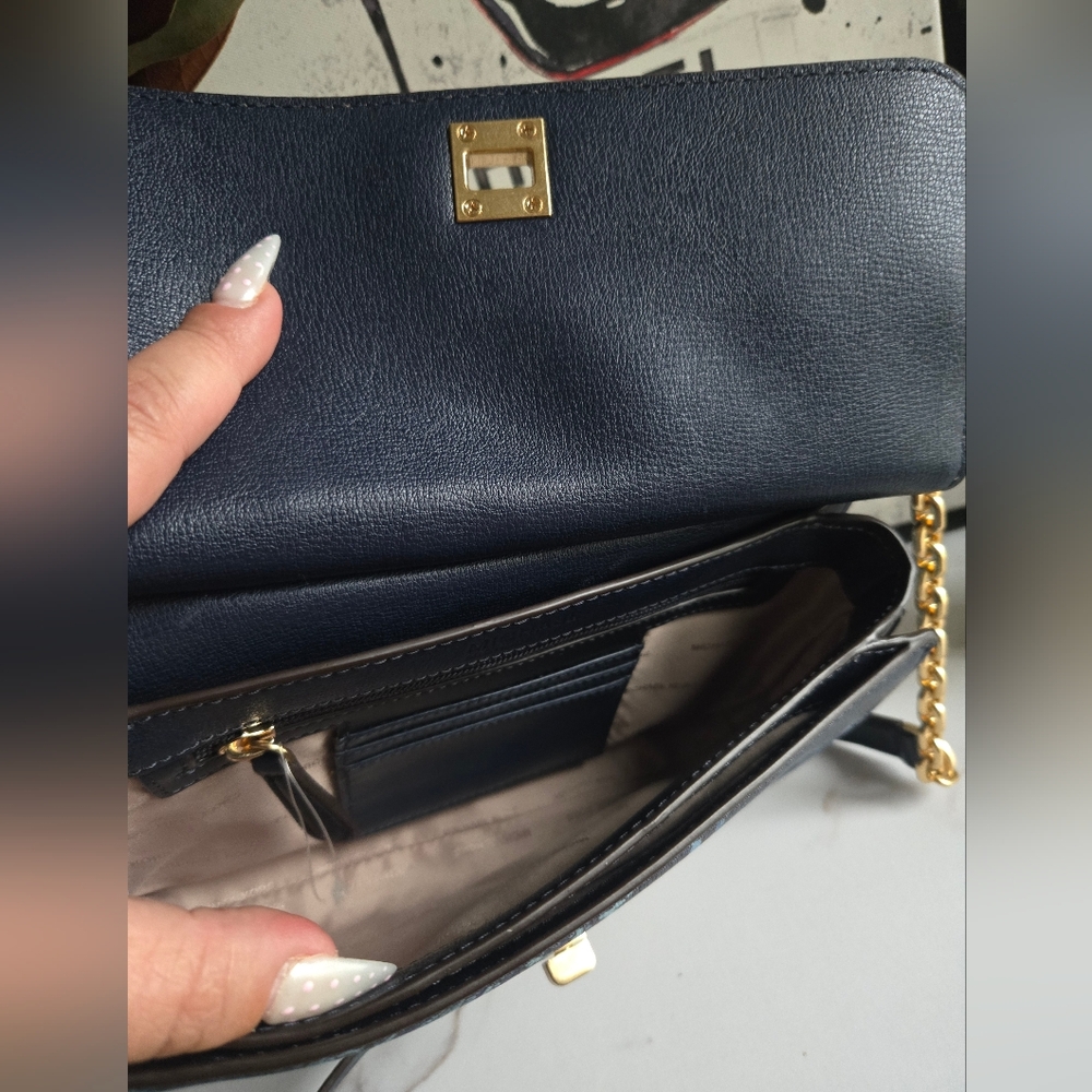 Michael Kors Studio Paisley Natalie Navy Heritage Messenger Bag NWT - Picture 10 of 12